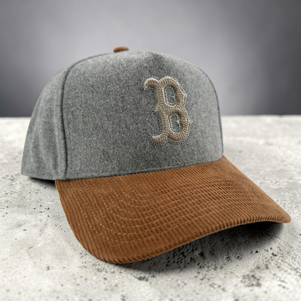 Boston Red Sox Hat Mitchell & Ness Pro Pinch Snapback Hat Corduroy Brim Cap NEW